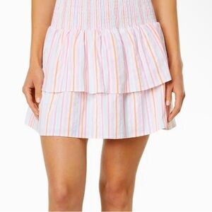 Vineyard vines Harbor smocked skirt Neon Rosa M NWT in poly
